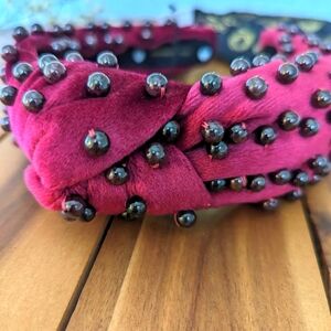 NWT Lele Sadoughi Garnet Beaded Headband